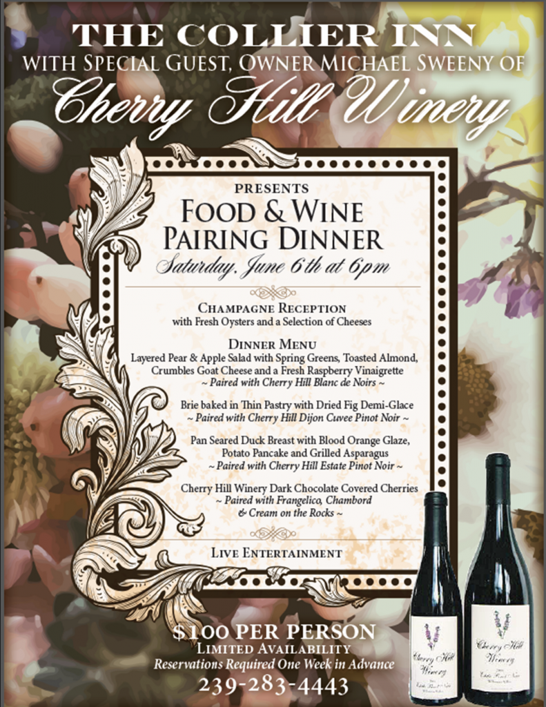 Cherry Hill Wine Pairing Dinner Useppa Island