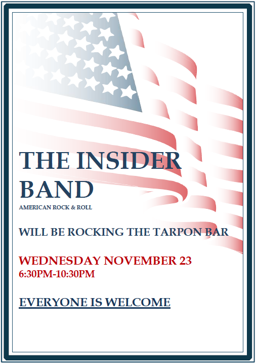 Insiders Band ‘rocks’ the Tarpon Bar!